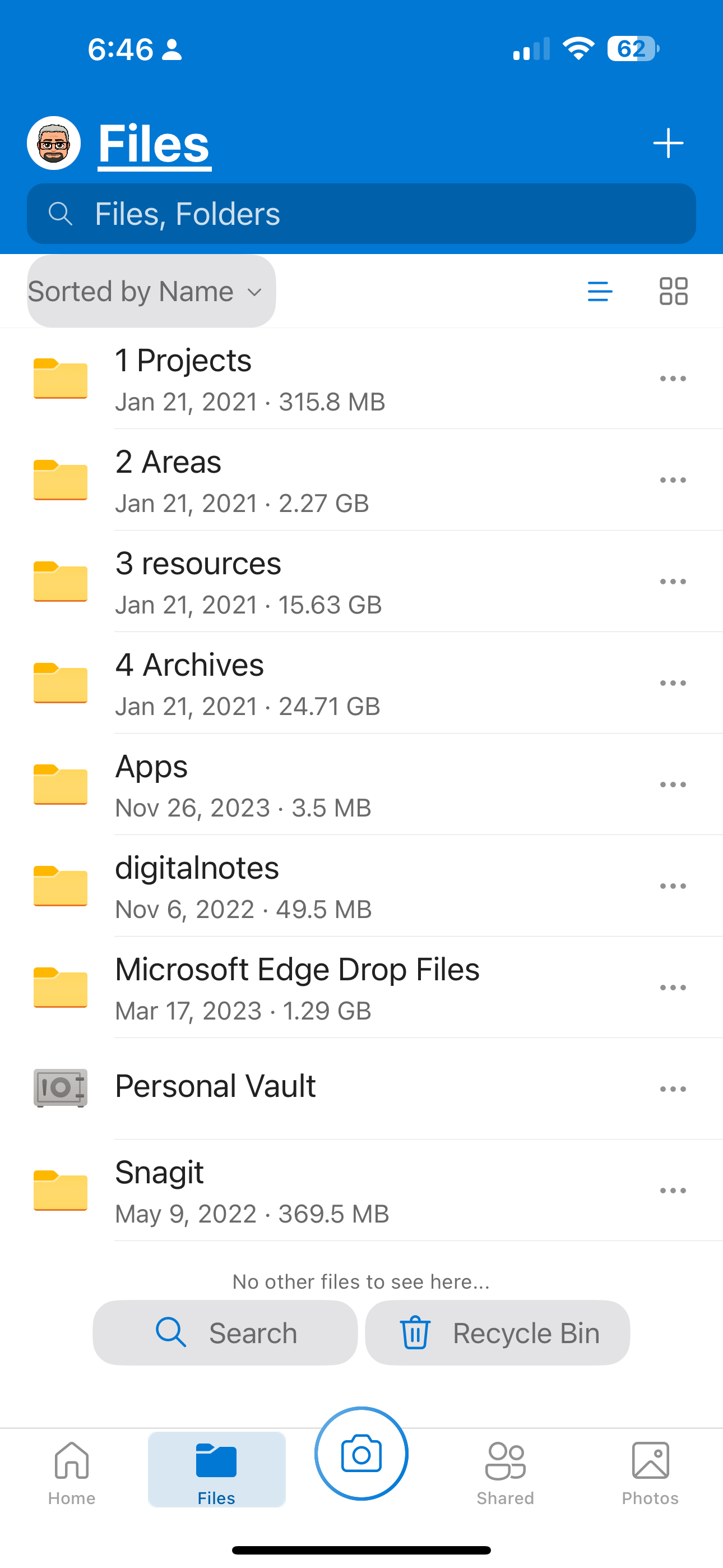 Photo from “PARA for real folders.”